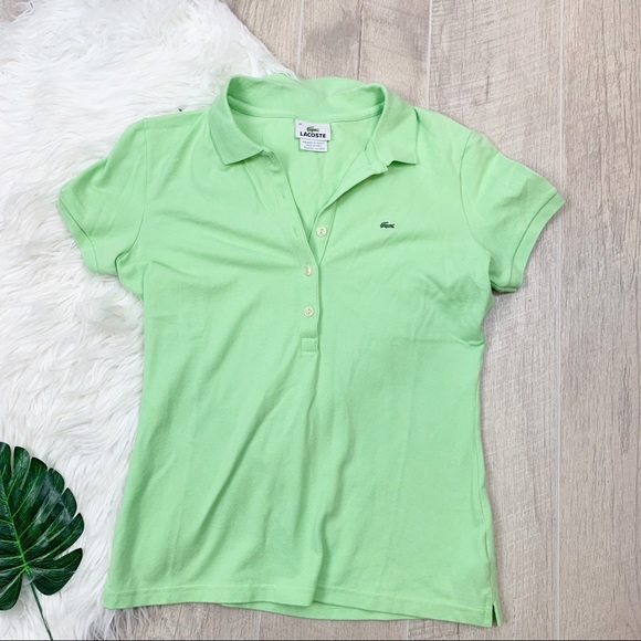 Lacoste Tops - Lacoste | Women’s Green Short Sleeve Polo | 1577 Lacoste Tops - Lacoste | Women’s Green Short Sleeve Polo | 1577